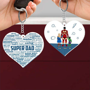 Personalized Gift For Dad Keychain Super Dad 05QHHN110124PA - Keychains - GoDuckee