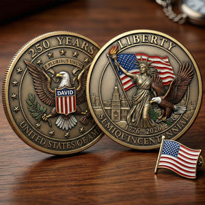 250 Years Of Liberty Commemorative Metal Coin - Personalized Anniversary Gift 02TYTN070426 - Coin - GoDuckee
