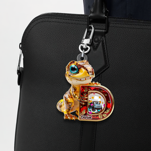 Dino Alphabet Letter Keychain- Personalized Gifts For Fans 01tgpu120625 - Keychains - GoDuckee