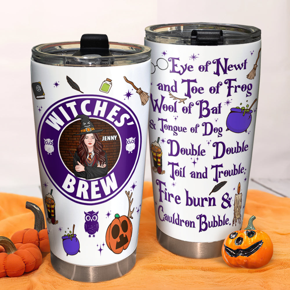 Witches' Brew, Gift For Witch Lover, Personalized Tumbler, Witchcraft Tumbler, Halloween Gift 01HTPO130723TM - Tumbler Cup - GoDuckee