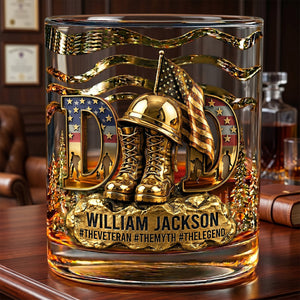 Proud Veteran Dad Drinking Glass - Personalized Gifts For Dads 03tgtn070526 - Glass - GoDuckee