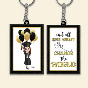 Personalized Gifts For Her Keychain She Went To Change The World - Keychains - GoDuckee