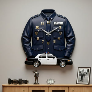 Personalized Gifts For Police Officers Acrylic Hanging Wall Clock 02totn060126 - Hanging Wall Clock - GoDuckee