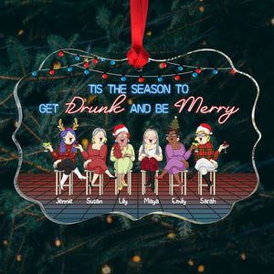 Tis The Season To Get Drunk And Be Merry, Gift For Friends, Personalized Ornament, Chubby Old Friends Ornament, Christmas Gift 01PGHN080823HH - Ornament - GoDuckee