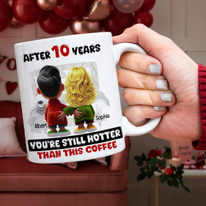 Personalized Gift For Couple White Mug Cartoon Characters Valentine 04OHLU181224 - Coffee Mug - GoDuckee