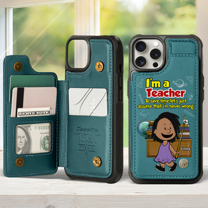 Personalized Gifts For Teachers Leather Flip Wallet Phone Case 02xqpu210225 - Phone Case - GoDuckee