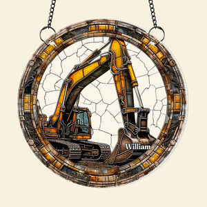 Personalized Gifts Colorful Excavator Suncatcher Ornament 11ACDT060924 - Ornament - GoDuckee