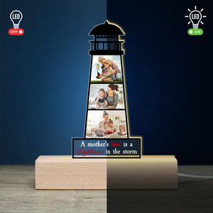Custom Photo Gifts For Mom LED Light A Mother's Love Is A Lighthouse In The Storm Motherr's Day Gifts - Led Lights - GoDuckee