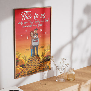 Personalized Gifts For Couples Canvas Print Hugging Cartoon Couple 02XQLU251224HG - Poster & Canvas - GoDuckee