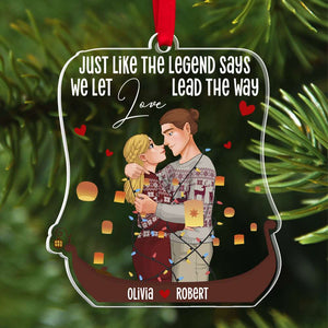 We Let Love Lead The Way, Personalized Ornament, Sweet Love Couple Gift - Ornament - GoDuckee