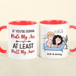 At Least Pull My Hair-Gift For Couple-Personalized Coffee Mug-Funny Couple Mug - Coffee Mug - GoDuckee