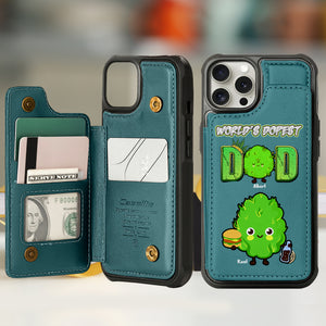 Personalized Gift For Weed Dad Leather Flip Wallet Phone Case 011TOLU270225 - Phone Case - GoDuckee