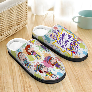 Personalized Gifts For Grandma Home Slippers Cartoon Characters 06TGQN071124HG - Shoes - GoDuckee