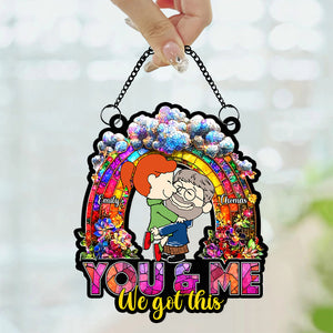 Personalized Gifts For Couples Acrylic Suncatcher Rainbow Flower 02XQQN041224HG - Ornament - GoDuckee
