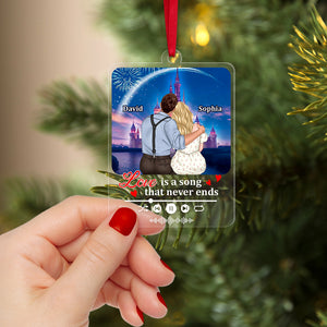 Love Is A Song That Never Ends, Personalized 01TOTN211123TM Acrylic Ornament, Gift For Couple - Ornament - GoDuckee