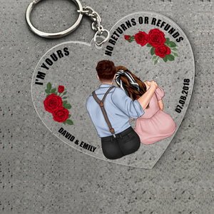I'm Yours No Returns Or Refunds, Couple Personalized Keychain 05QHQN220623TM - Keychains - GoDuckee