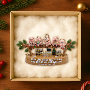 Fun Pig Office Worker Acrylic Ornament, Personalized Gifts For Coworker 04qhdt241125 - Ornament - GoDuckee