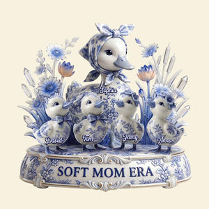 Toile De Jouy Duck Mom Acrylic Plaque - Personalized Gifts For Mother's Day Plaque 04PADT270426 - Shaped Plaques - GoDuckee