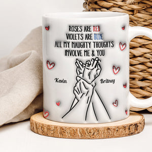 Personalized Gifts For Couple Coffee Mug All My Naughty Thoughts Involve Me & You - Coffee Mugs - GoDuckee