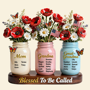 Blessed Mom Mason Jar Acrylic Plaque - Personalized Gifts For Mother's Day 04HUDT130226 - Shaped Plaques - GoDuckee