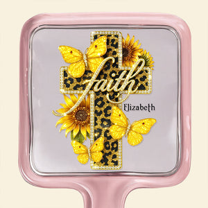Faith Cross Handheld Mirror - Personalized Gifts For Christians 03HUDT051225 - Mirror - GoDuckee