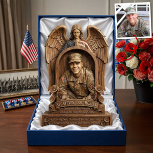 Custom Photo Military Hero Memorial Plaque, Keepsake To Remember A Veteran 02qhtn250326 - Shaped Plaques - GoDuckee