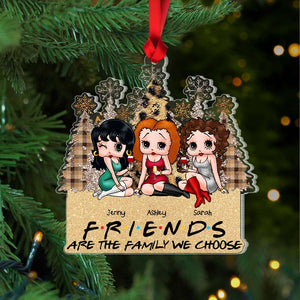 Friends Are The Family We Choose, Gift For Friends, Personalized Acrylic Ornament, Bestie Ornament, Christmas Gift 01NAHN181123HH - Ornament - GoDuckee