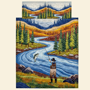 Fisherman Quilt Bedding Set Special Line Personalized Fishing Gifts 04PGDT280625 - Bedding Set - GoDuckee