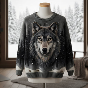 The Wild Wolf Ugly Sweater - Personalized Gifts For Wolf Lovers 10PALU011125 - AOP Products - GoDuckee