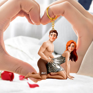 Naughty Couple Keychain - Personalized Gifts For Couples 08ohqn160126 - Keychains - GoDuckee