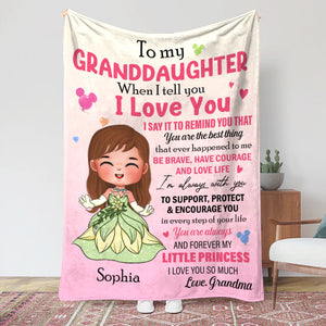 You Are My Little Princess, Personalized Blanket 02HTTN210823HA, Gift For Granddaughter/Daughter - Blanket - GoDuckee