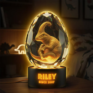 Cute Dino In Glass Egg Light Box - Personalized Gift For Dinosaur Lovers 04HYTA111225 - Light Box - GoDuckee
