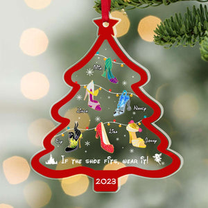 If The Shoe Fits, Wear It, Gift For Family, Personalized Acrylic Ornament, Cartoon Shoes Ornament, Christmas Gift 04HTPU261023 - Ornament - GoDuckee
