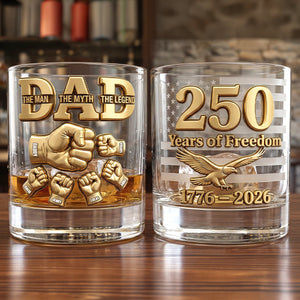 USA 250th Anniversary Round Glass - Personalized Gifts For Dad 04natn030326 - Glass - GoDuckee
