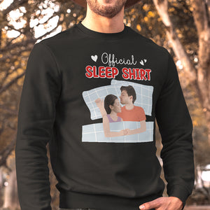 Official Sleep Shirt, Custom Sleeping Couple Face Shirt, Gift For Couple, Valentine's Gifts - Shirts - GoDuckee