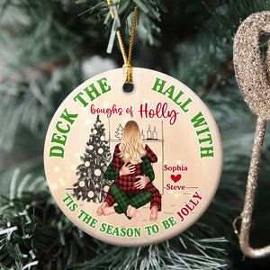 Romantic Couple, Love You Forever And Ever, Personalized Ornament, Couple Gifts, Gifts For Him/Her, Unique Christmas Gifts, Christmas Tree Decorations - Ornament - GoDuckee