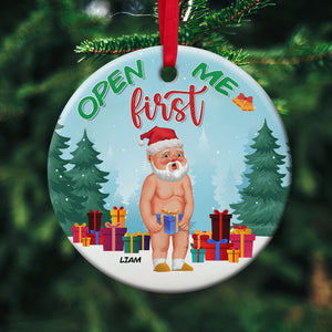 Set Of 2 Personalized Ornaments For Couple, Open Me First, Naughty Old Couple, Christmas Gift, Anniversary Gift Ideas - Ornament - GoDuckee