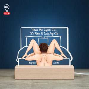 When This Light's Lit It's Time To Lick My Clit-Personalized Led Light- Gift For Couple- Couple Led Light - Led Night Light - GoDuckee