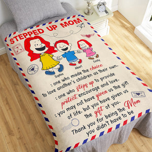 Personalized Gifts For Mom Blanket Stepped Up Mom 04TOQN010425HH - Blanket - GoDuckee