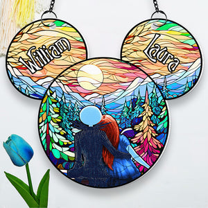 Personalized Gifts For Couple Suncatcher Ornament Hugging Couple 02ACDT070824 - Ornament - GoDuckee