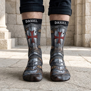 Faux Knight Templar Socks, Personalized Gifts 06qhdt170926 - Socks - GoDuckee