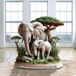 Personalized Gifts For Mom Acrylic Plaque, Elephant Mom 03qhtn010425 - Shaped Plaques - GoDuckee