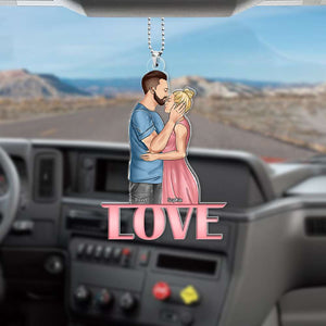 Romantic Couple, Forever Loving You, Personalized Car Ornament, Gifts For Couple - Ornament - GoDuckee