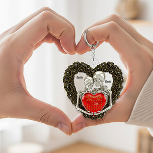 Skull Couple Keychain - Personalized Gifts For Couple 04ohqn260625 - Keychains - GoDuckee