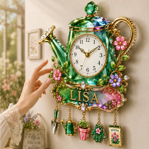 Garden Bloom Acrylic Hanging Wall Clock - Personalized Gifts For Gardening Lovers 05nadh300726
