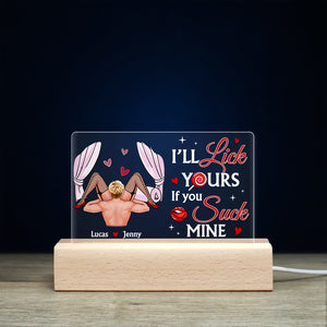 I'll Lick Yours If You Suck Mine Personalized 3D Led Light Gift For Couple - Led Night Light - GoDuckee