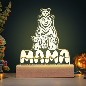 Personalized Gifts For Mom LED Light Mama Bear - Led Lights - GoDuckee