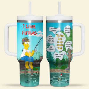 Personalized Gifts For Fishing Lovers Tumbler Handle 04TGMH220125HG - Tumbler Cup - GoDuckee