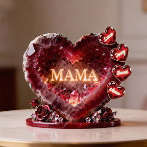 Mommy Heart Acrylic Plaque - Personalized Gifts For Mom 02hytn050226 - Shaped Plaques - GoDuckee