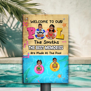 Personalized Gifts For Family Metal Sign Pool Memories 01XQMH160125PA - Metal Signs - GoDuckee